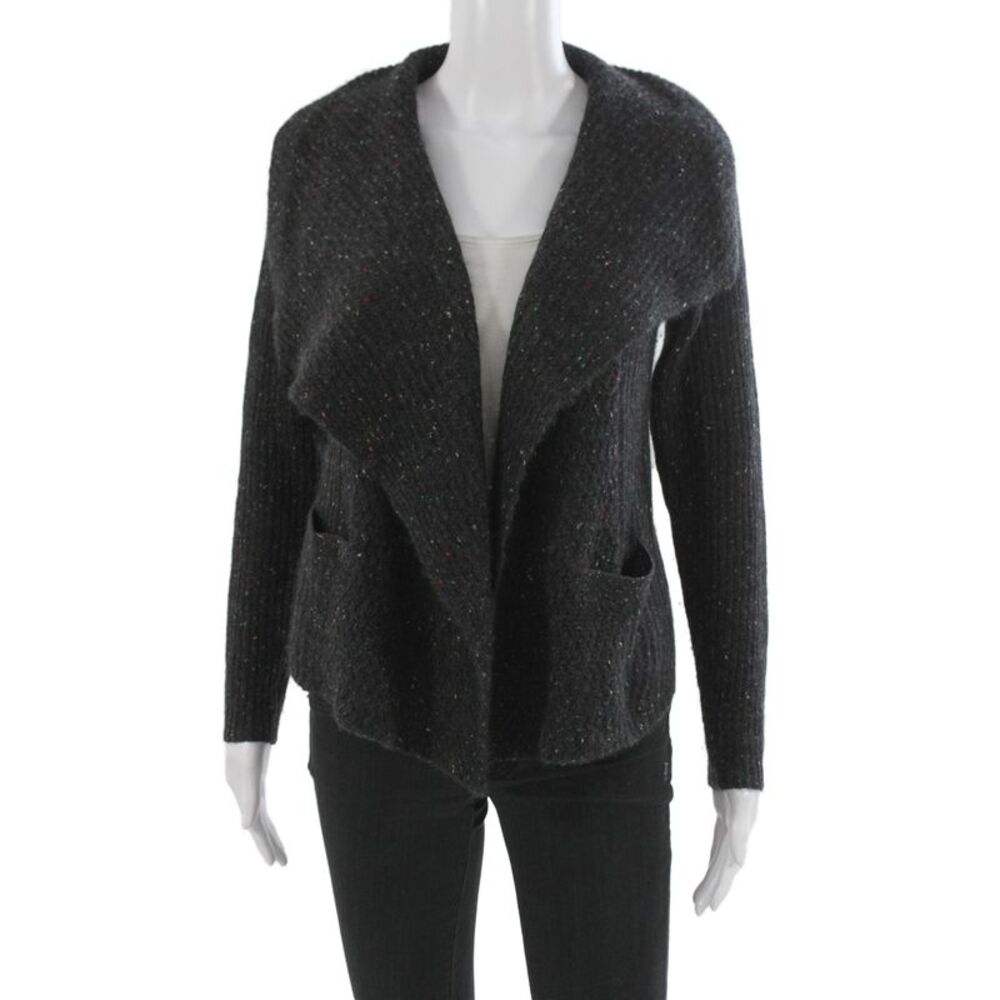 White + Warren Unisex Dark Gray Cashmere Cardigan Long Sleeve Size XS